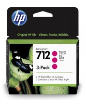 Мастилница HP - 712, за DesignJet T230/T630/T650, 3-Pack, Magenta